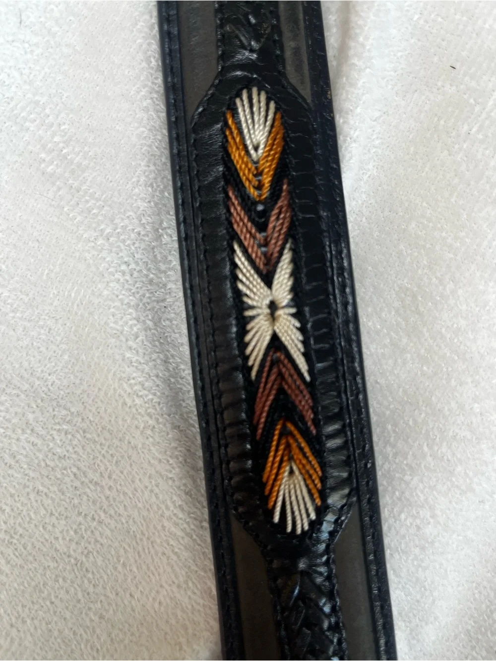 Western Concho Diamond Leather Belt Size 42 Brown n Black Removable Buckle